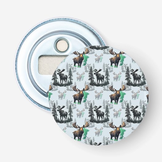Elch Elch Antlers Deer Muster Design Flaschenöffner (Vorderseite)
