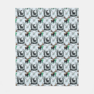 Elch Elch Antlers Deer Muster Design Fleecedecke