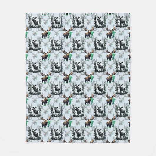Elch Elch Antlers Deer Muster Design Fleecedecke (Vorderseite)