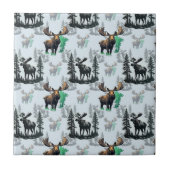 Elch Elch Antlers Deer Muster Design Fliese (Vorderseite)