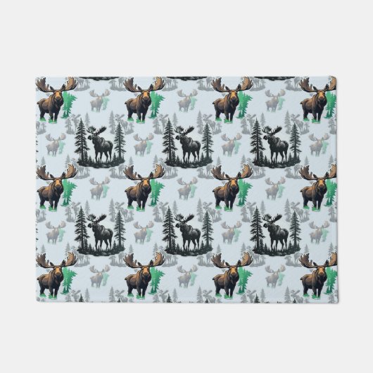 Elch Elch Antlers Deer Muster Design Fußmatte (Vorderseite)