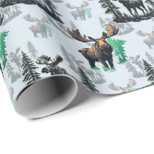 Elch Elch Antlers Deer Muster Design Geschenkpapier (Rolleneckpunkt)