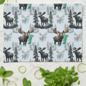 Elch Elch Antlers Deer Muster Design Geschirrtuch (Gefaltet)