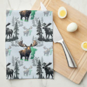 Elch Elch Antlers Deer Muster Design Geschirrtuch (Viertel Falte)