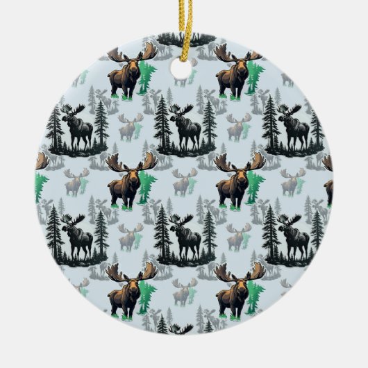 Elch Elch Antlers Deer Muster Design Keramik Ornament (Vorne)