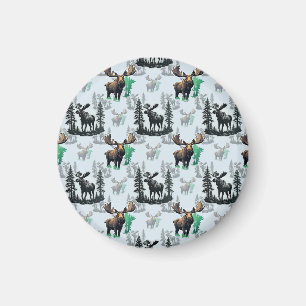 Elch Elch Antlers Deer Muster Design Magnet