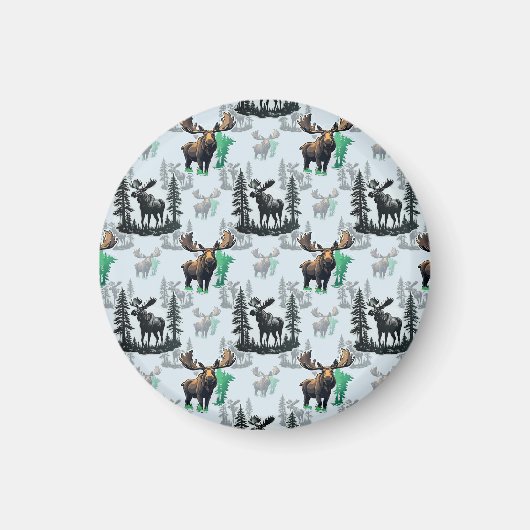 Elch Elch Antlers Deer Muster Design Magnet (Vorne)