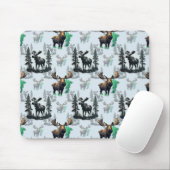 Elch Elch Antlers Deer Muster Design Mousepad (Mit Mouse)