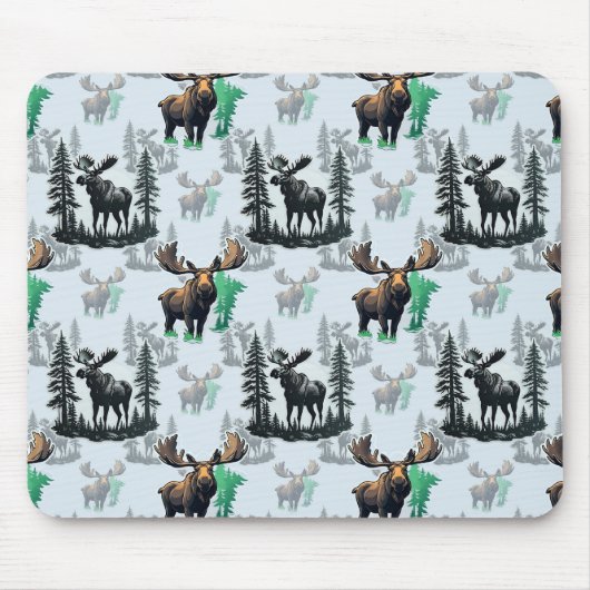 Elch Elch Antlers Deer Muster Design Mousepad (Vorne)