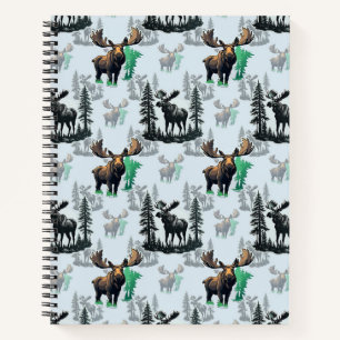 Elch Elch Antlers Deer Muster Design Notizblock