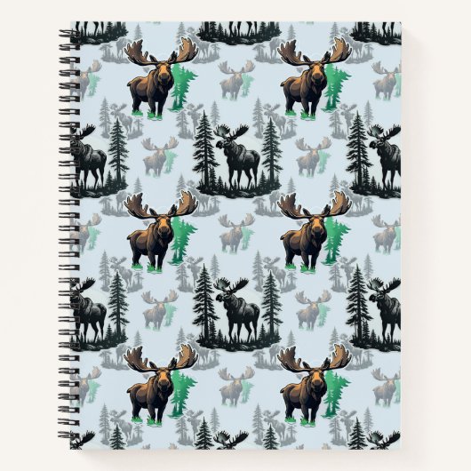 Elch Elch Antlers Deer Muster Design Notizblock (Vorderseite)