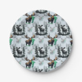 Elch Elch Antlers Deer Muster Design Pappteller (Vorderseite)