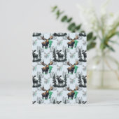 Elch Elch Antlers Deer Muster Design Postkarte (Stehend Vorderseite)