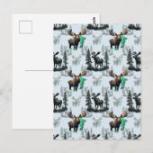 Elch Elch Antlers Deer Muster Design Postkarte (Vorne/Hinten)