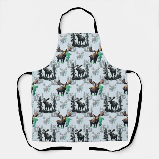 Elch Elch Antlers Deer Muster Design Schürze (Vorderseite)