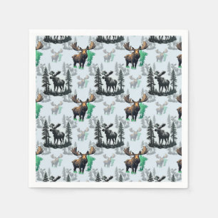 Elch Elch Antlers Deer Muster Design Serviette