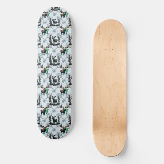Elch Elch Antlers Deer Muster Design Skateboard (Vorderseite)