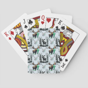 Elch Elch Antlers Deer Muster Design Spielkarten