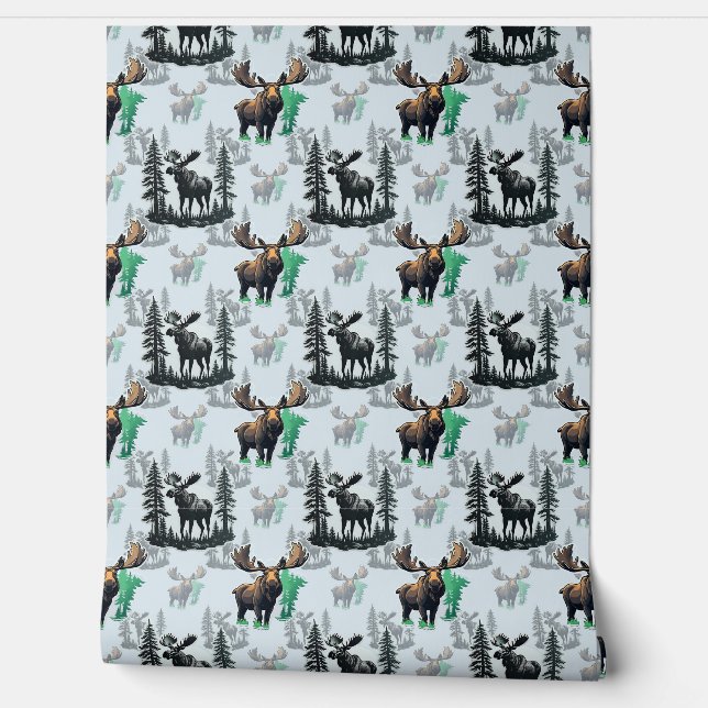 Elch Elch Antlers Deer Muster Design Tapete (Abrollen)