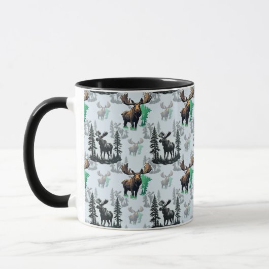 Elch Elch Antlers Deer Muster Design Tasse (Links)