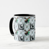 Elch Elch Antlers Deer Muster Design Tasse (Vorderseite Links)