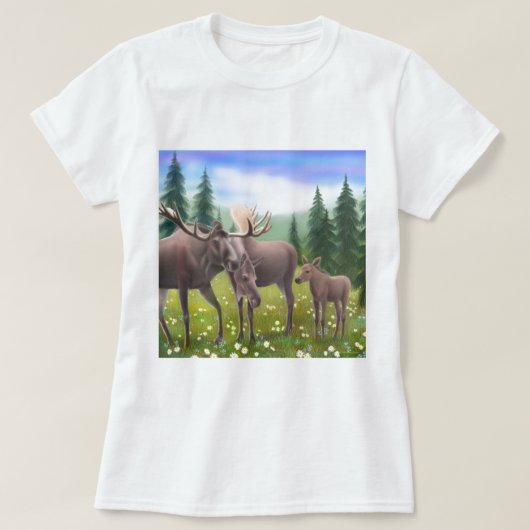 Elch-Familien-DamenBabydoll T-Shirt (Design vorne)