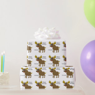 Elch Geburtstag Geschenkpapier