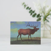 Elch-Gemälde Postkarte (Stehend Vorderseite)