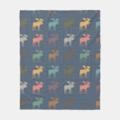 Elch Geschenk Blanket Vintagen Elch Lover Throw Fleecedecke (Vorderseite)