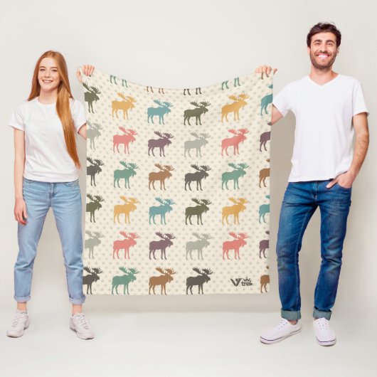 Elch Geschenk Blanket Vintagen Elch Lover Throw Fleecedecke (Beispiel)