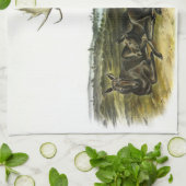 Elch Hirsch (Elch - Alzen Alzen) von Audubon Geschirrtuch (Gefaltet)