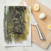 Elch Hirsch (Elch - Alzen Alzen) von Audubon Geschirrtuch (Viertel Falte)
