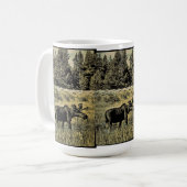 Elch im Retro-Stil Kaffeetasse (Vorderseite Links)