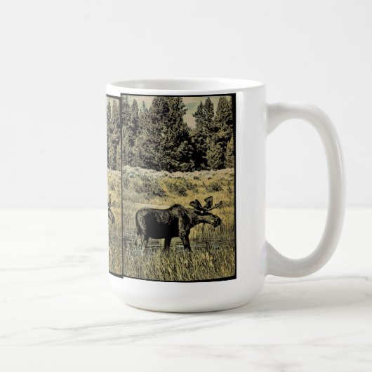 Elch im Retro-Stil Kaffeetasse (Rechts)