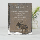 Elch im Schnee Einladung (Stehend Vorderseite)