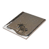 Elch im Schnee Fliese (Seite)