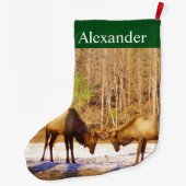 Elch im Schnee Große Weihnachtsweihnachtszeit Stru Großer Weihnachtsstrumpf (Rückseite)