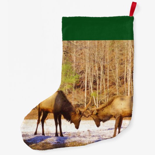 Elch im Schnee Großer Weihnachtsstrumpf (Rückseite)