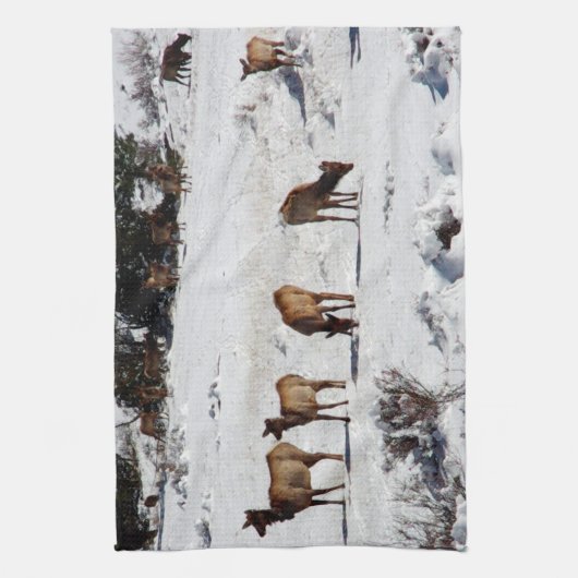 Elch im Schnee Küchentuch (Vertikal)