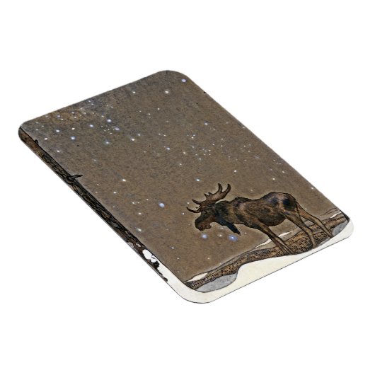 Elch im Schnee Magnet (Rechte Seite)