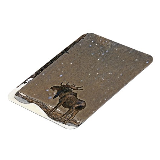 Elch im Schnee Magnet (Linke Seite)