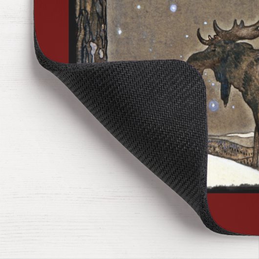 Elch im Schnee Mousepad (Ecke)