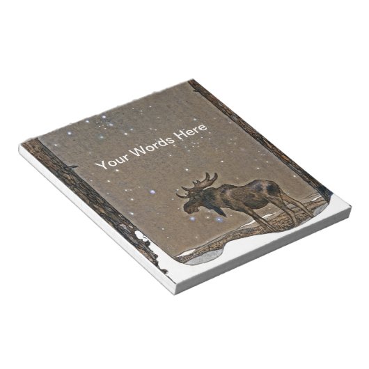 Elch im Schnee Notizblock (angewinkelt)