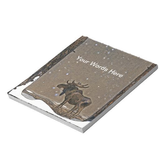 Elch im Schnee Notizblock (Rotiert)