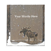 Elch im Schnee Notizblock (Vorderseite)