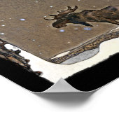 Elch im Schnee Poster (Ecke)