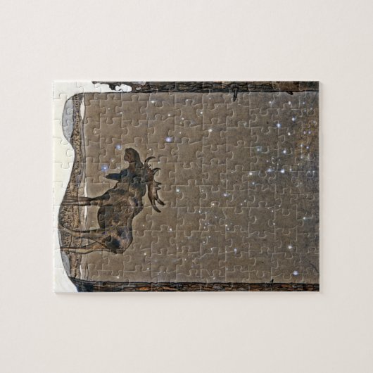 Elch im Schnee Puzzle (Horizontal)