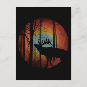 ELCH IM WALD FORST POSTKARTE