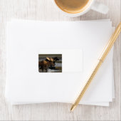 Elch im Wasser Adressaufkleber (Insitu)