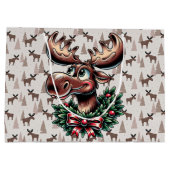 Elch im Winter Große Geschenktüte (Rückseite)